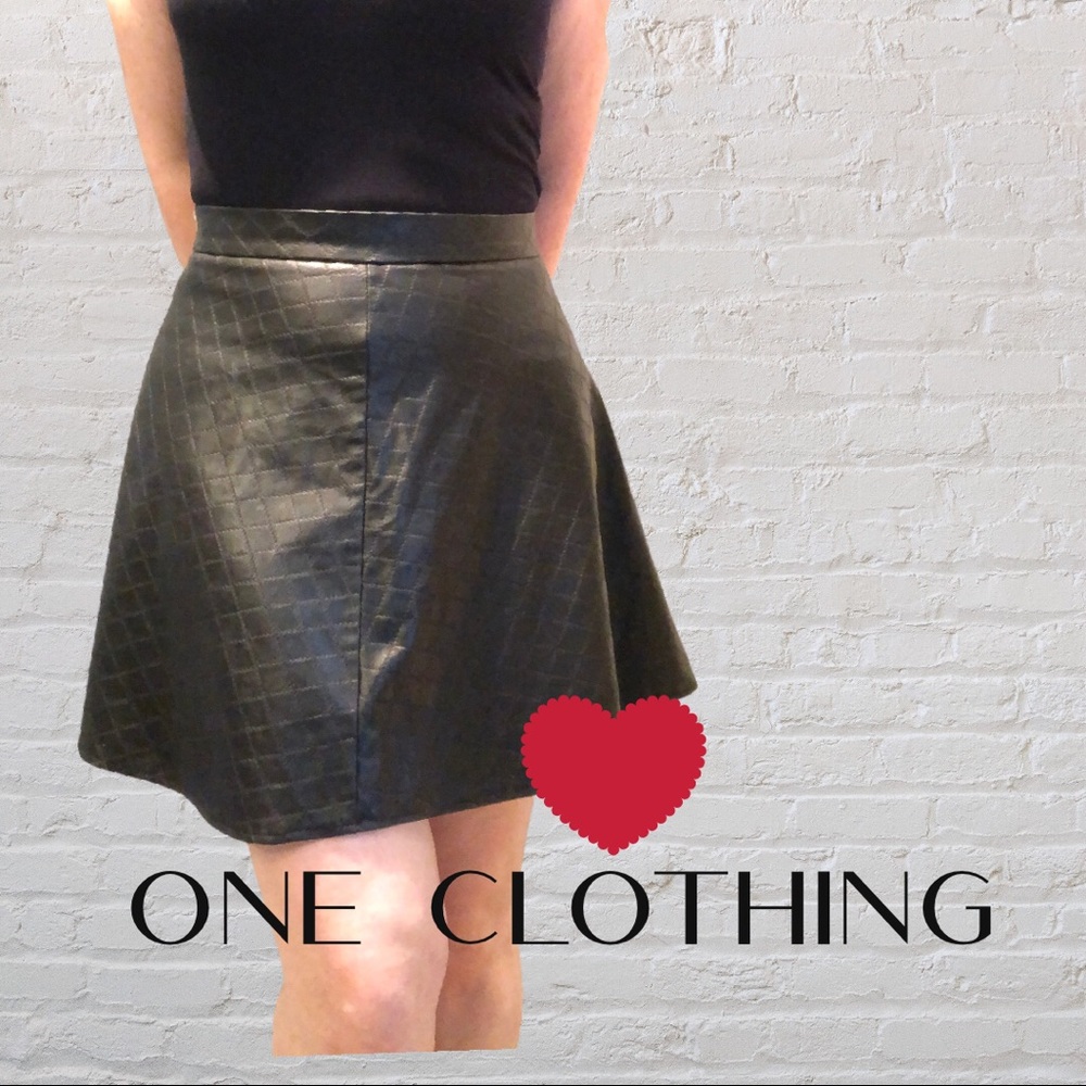 One Clothing pleather skater skirt